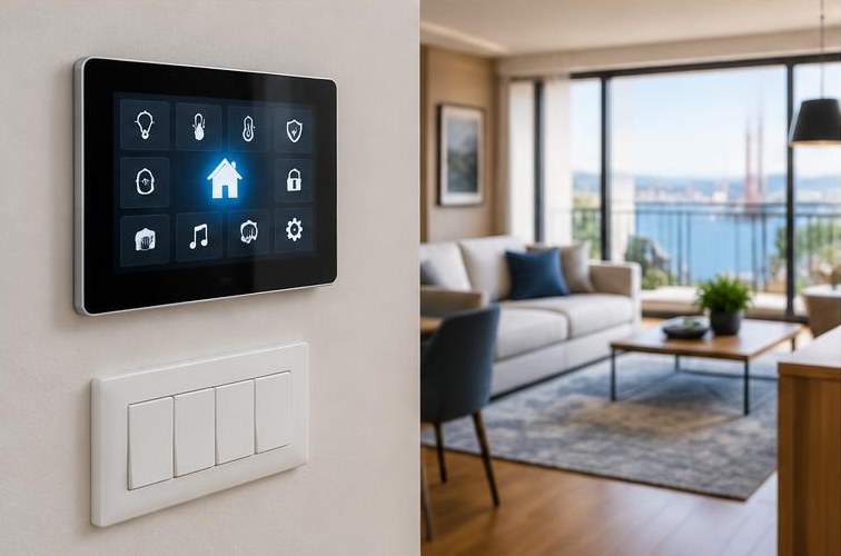 Imagem ilustrativa: Painel de controlo de uma casa inteligente