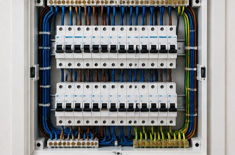 Imagem ilustrativa de um quadro elétrico organizado
