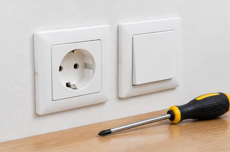 Imagem ilustrativa: Tomada e interruptor de parede
